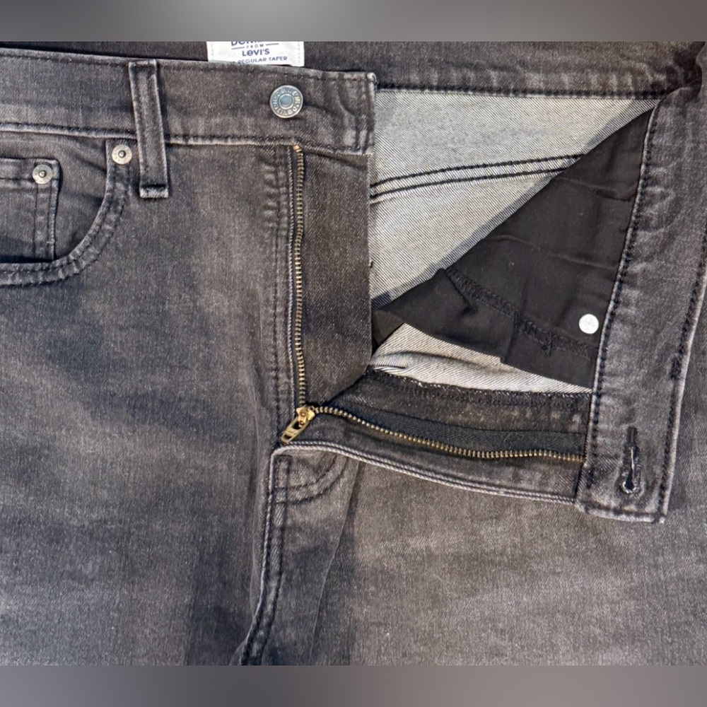 Denizen from Levi's 208 Regular Taper Jeans Faded Black Gray 34x32 - Picture 5 of 8